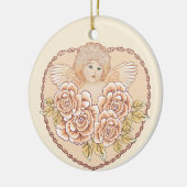Cherub Engel Hart aangepaste kerstversiering  Keramisch Ornament (Links)