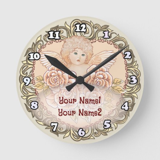 Cherub Engel Hart Ronde Klok (Voorkant)