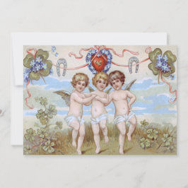 Cherub Engel Hoefijzer Klaver Kaart
