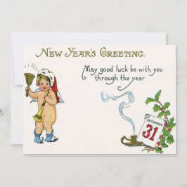 Cherub Engel Holly Kalender Bel Hoorn Kaart
