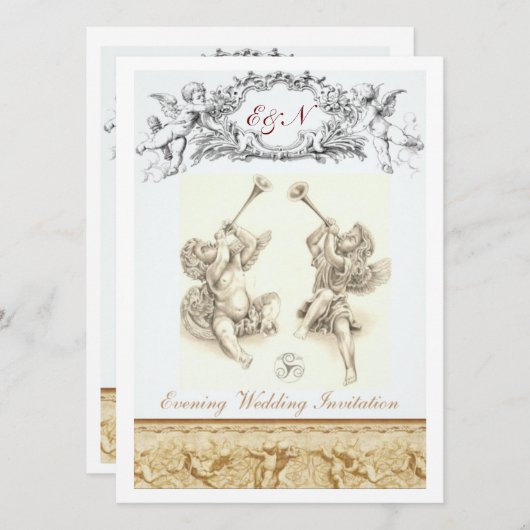 Cherub Evening Uitnodiging (Voorkant / Achterkant)