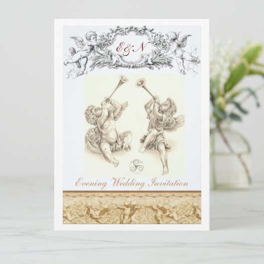 Cherub Evening Uitnodiging (Staand voorkant)