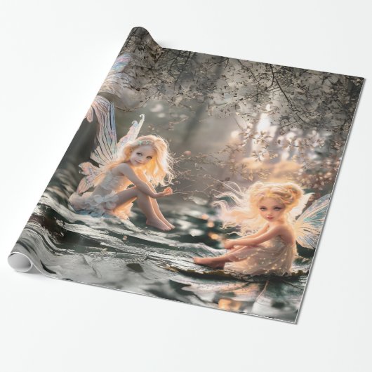 Cherub Fairy Cadeaupapier (Uitgerold)
