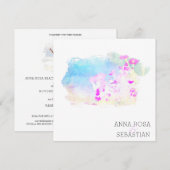 *~* Cherub Flower AR12 QR FOTO RSVP Huwelijk Kaart (Voorkant / Achterkant)