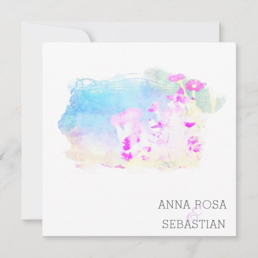 *~* Cherub Flower AR12 QR FOTO RSVP Huwelijk Kaart (Voorkant)