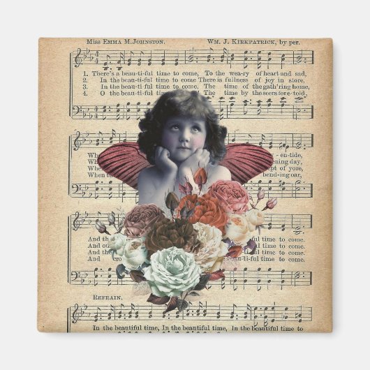  Cherub Girl Collage Magneet (Voorkant)