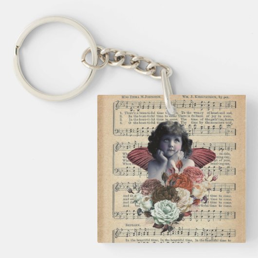  Cherub Girl Collage Sleutelhanger (voorkant)
