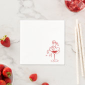 Cherub Hand Getrokken Cupido Icon Cocktail Wedding Servet (Insitu)