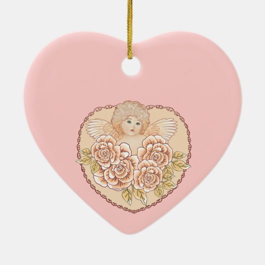 Cherub Heart Angel Ornament (Achterkant)