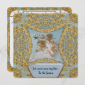 Cherub Holiday Chic Elegante Kerstuitnodiging Kaart (Voorkant / Achterkant)