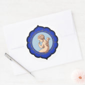 Cherub in Perzisch lijst Slachend leven CC1010 Ronde Sticker (Envelop)