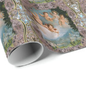 Cherub Love Pours Over City Kerstmis Cadeaupapier (Rol Hoek)