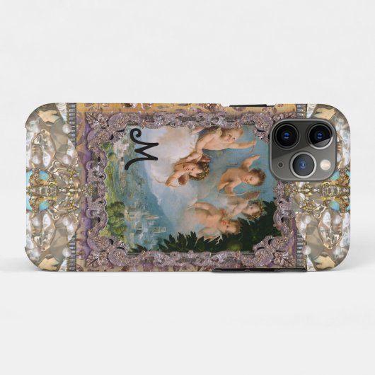 Cherub Love Pours Over the City Monogram Case-Mate iPhone Case (Achterkant (horizontaal))