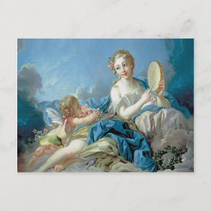Cherub met bloemen briefkaart