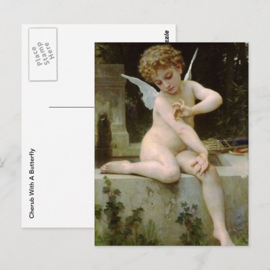 Cherub met een vlinder briefkaart (Voorkant / Achterkant)