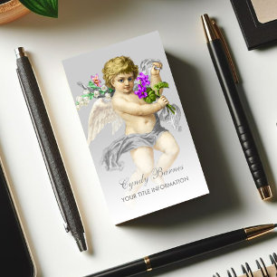 Cherub met grijze schuine streep op elk Visitekaar Visitekaartje