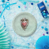 Cherub met hart Papieren Bordje (Feest)