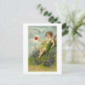Cherub met Love Letter and Love Bird Briefkaart (Staand voorkant)