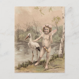  Cherub met Stork bij Lake Briefkaart