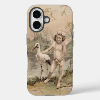  Cherub met Stork bij Lake iPhone 16 Hoesje