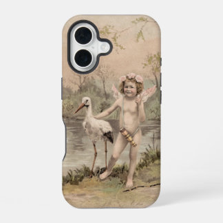 Cherub met Stork bij Lake iPhone 16 Hoesje