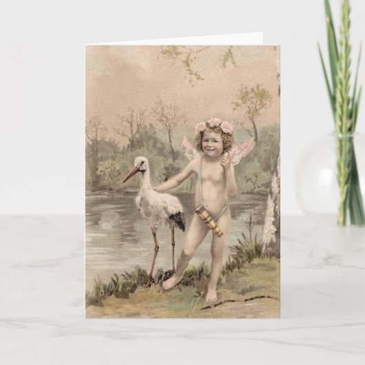  Cherub met Stork bij Lake Kaart (Voorkant)