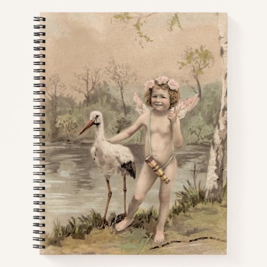  Cherub met Stork bij Lake Notitieboek (Voorkant)