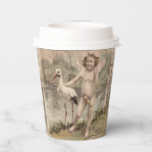  Cherub met Stork bij Lake Papieren Bekers (Achterkant)