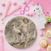  Cherub met Stork bij Lake Papieren Bordje (Feest)