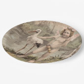  Cherub met Stork bij Lake Papieren Bordje (Gekanteld)