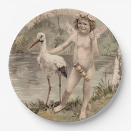 Cherub met Stork bij Lake Papieren Bordje