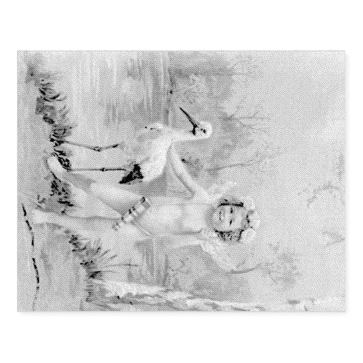 Cherub met Stork bij Lake Rubberstempel (Afrduk)