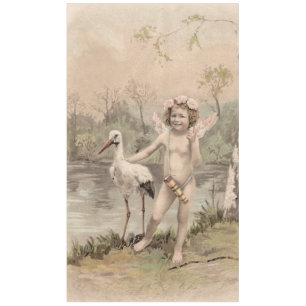 Cherub met Stork bij Lake Tafelkleed