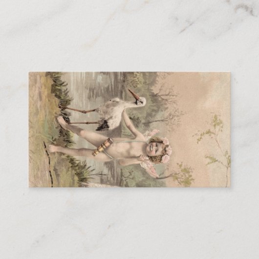 Cherub met Stork bij Lake Visitekaartje (Voorkant)