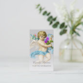 Cherub met Turquoise Sash any Color Visitekaartje (Staand voorkant)