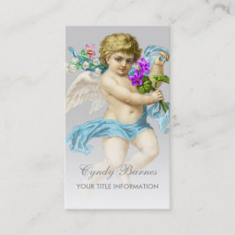 Cherub met Turquoise Sash any Color Visitekaartje