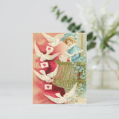 Cherub met vogels briefkaart (Staand voorkant)