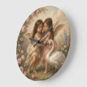 cherub muurklok  grote klok (Hoek)