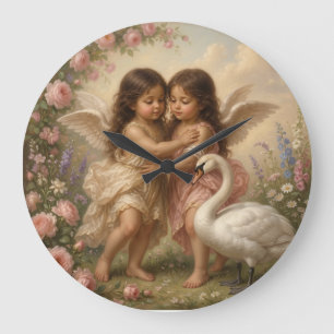 cherub muurklok grote klok