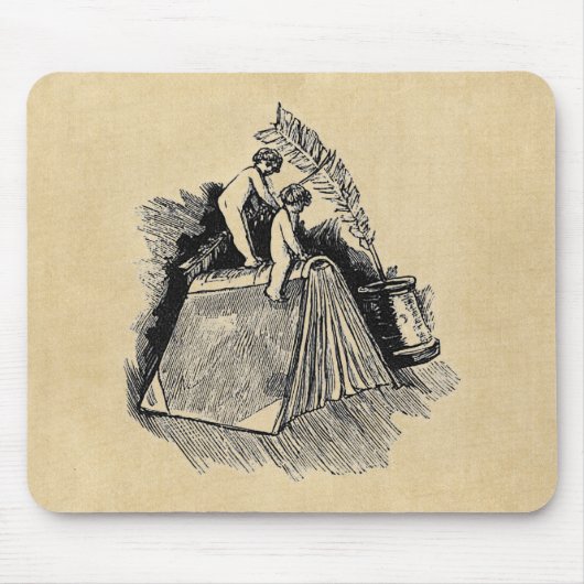 Cherub op schrijfbureau muismat (Voorkant)