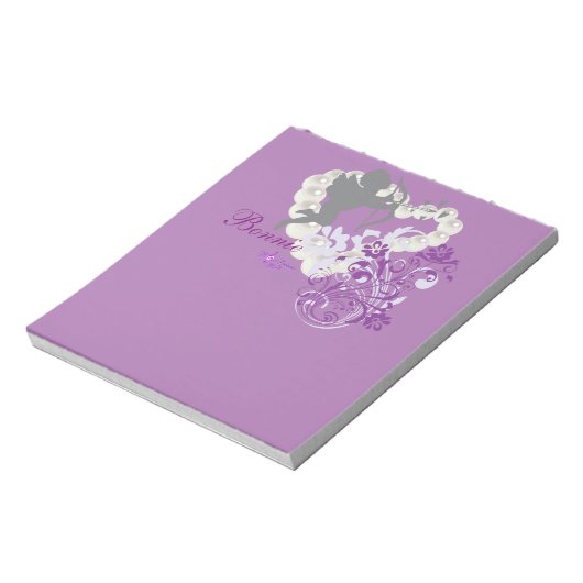 Cherub Pearls Floral Heart Small Note Pad Notitieblok (Linkerzijde)