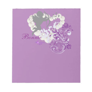 Cherub Pearls Floral Heart Small Note Pad Notitieblok