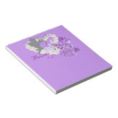 Cherub Pearls Paarse Bloemen Hart Kleine Note Pad Notitieblok (Schuin)