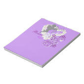 Cherub Pearls Paarse Bloemen Hart Kleine Note Pad Notitieblok (Linkerzijde)