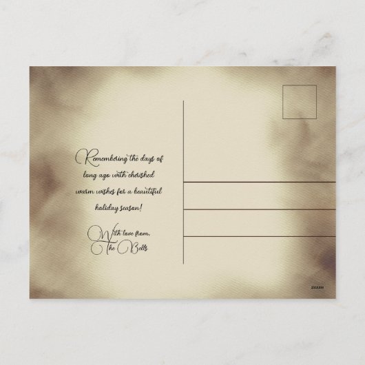  Cherub Red Stocking Christmas Feestdagenkaart (Achterkant)