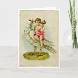 Cherub rijduif feestdagen kaart