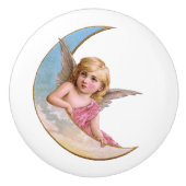 Cherub Roze keramische puin Knop (Voorkant)