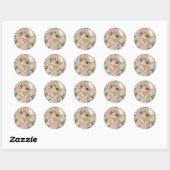 Cherub Speel Harp Illustratie Ronde Sticker (Vel)