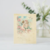 Cherub Valentijnsdag  Angel Pink Februari Briefkaart (Staand voorkant)