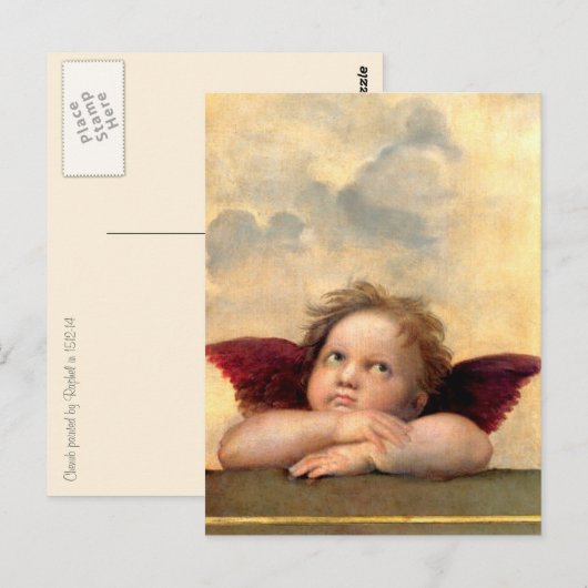 Cherub van Raphael Briefkaart (Voorkant / Achterkant)
